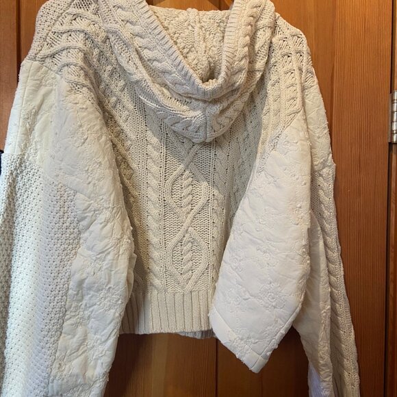 Pol Quilting Patch Cable Knit Jacket Womens Sz M New with Tags - Picture 5 of 10